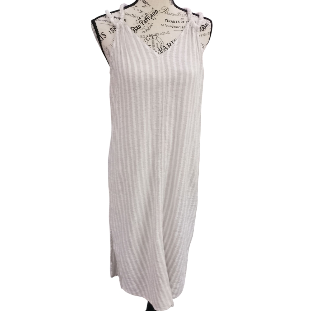 Cream Sleeveless Sheath Midi Dress for Work